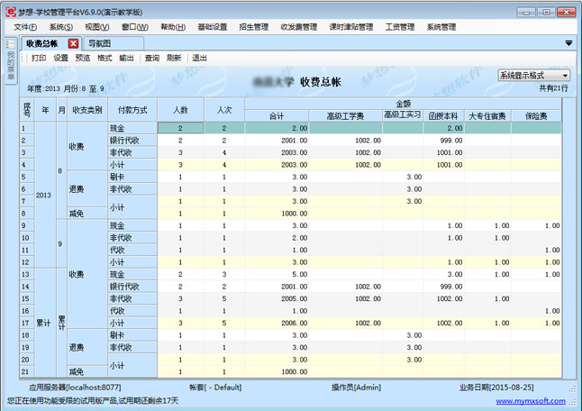 豐富的收費(fèi)統(tǒng)計(jì)報(bào)表